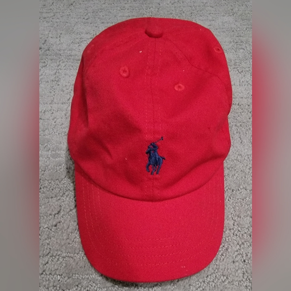 Polo Ralph Lauren red blue pony Kids 4-7 Cap hat